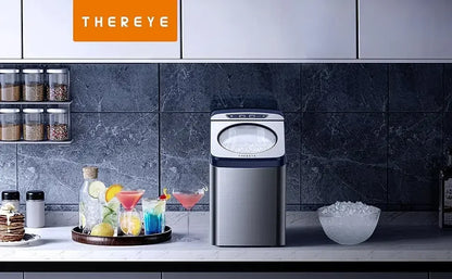 Thereye-Countertop Nugget Pebble Ice Maker Machine, 30lbs Per Day, 2 Ways Water Refill, 3Qt Water Reservoir & Self-Cleaning