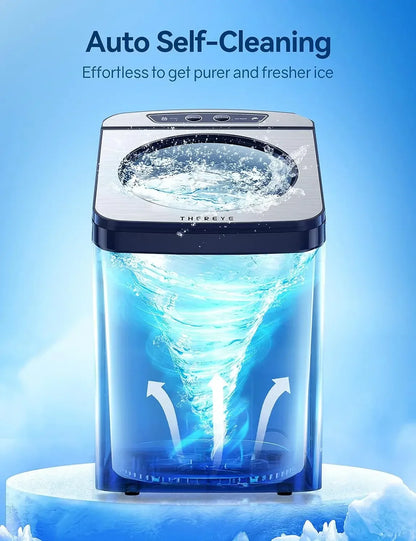 Thereye-Countertop Nugget Pebble Ice Maker Machine, 30lbs Per Day, 2 Ways Water Refill, 3Qt Water Reservoir & Self-Cleaning