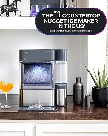 Chewable Crunchable Countertop Nugget Ice Maker, Scoop included, 38 lbs in 24 hours, Pellet Ice Machine