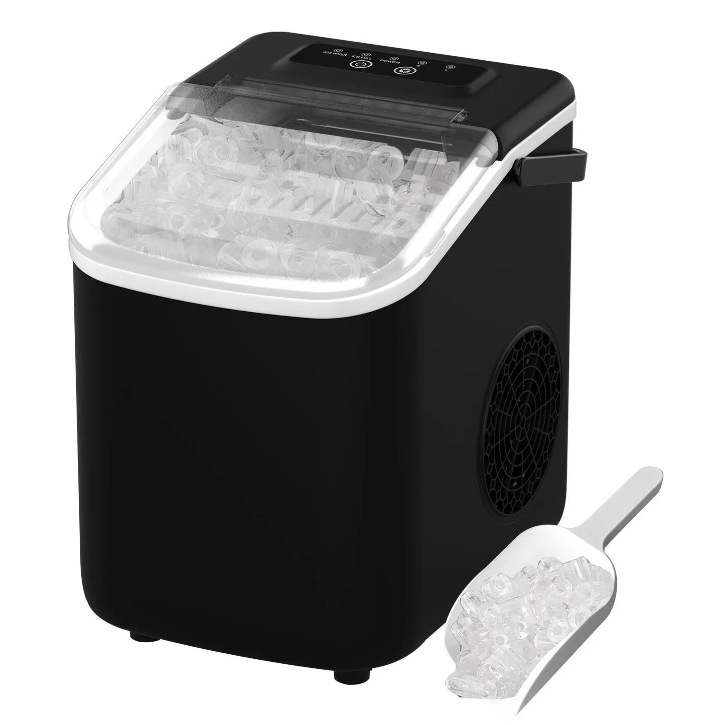 [Summer's Selection!] 9 Ice Cubes Ready in 6 miutes. Portable Countertop Ice Maker for home and office. 26lbs Ice/24Hrs, Self-Cl