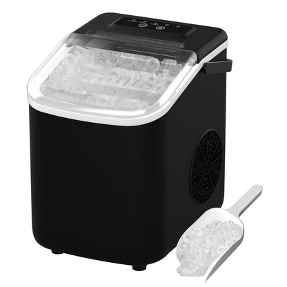 [Summer's Selection!] 9 Ice Cubes Ready in 6 miutes. Portable Countertop Ice Maker for home and office. 26lbs Ice/24Hrs, Self-Cl