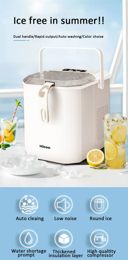 15KG Ice Machine Portable Electric Ice Maker Machine Mini Countertop Ice Cube Maker Appliance Home Commercial Ice Ball Maker